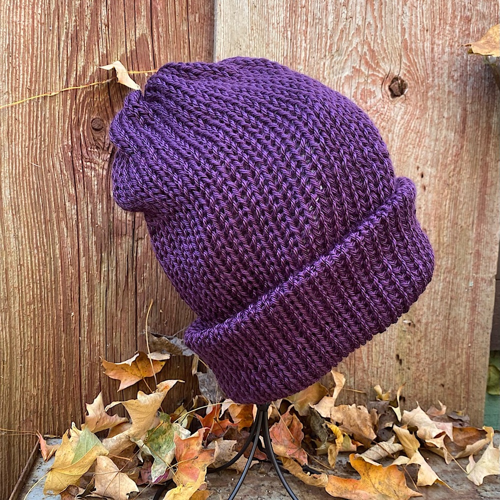 NWOT purple plum knit cosy beanie